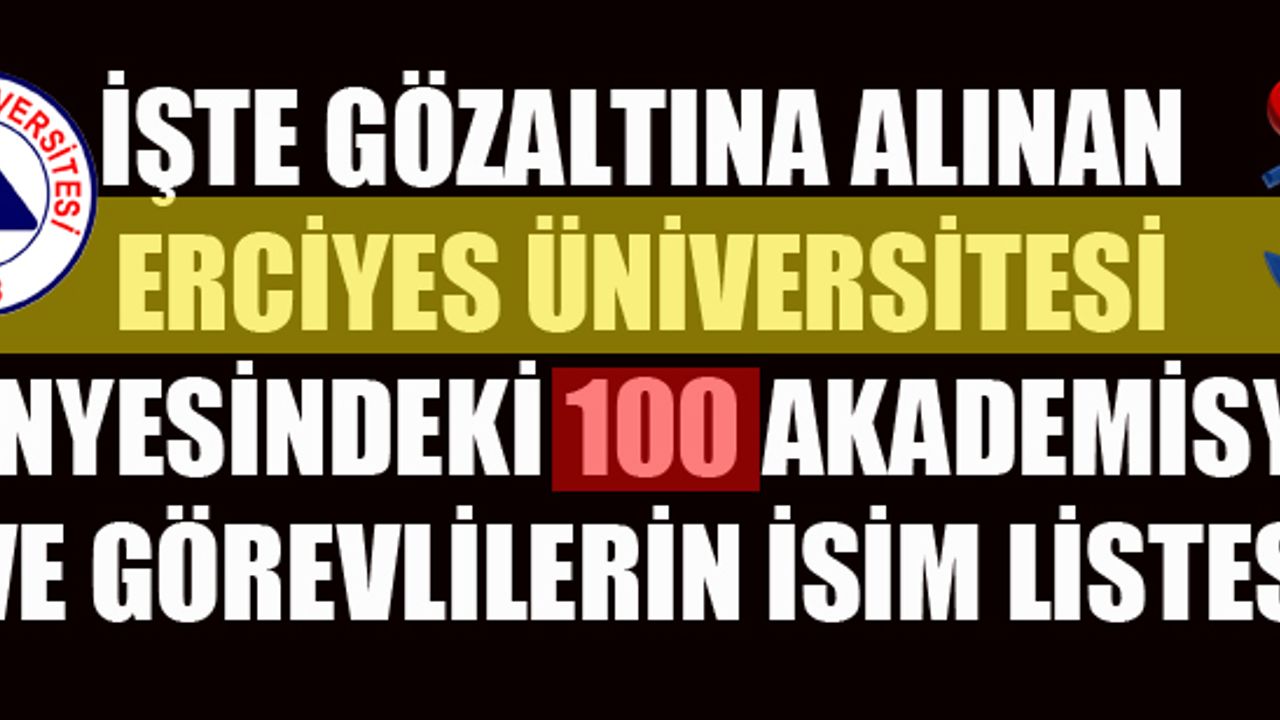 İşte o liste...