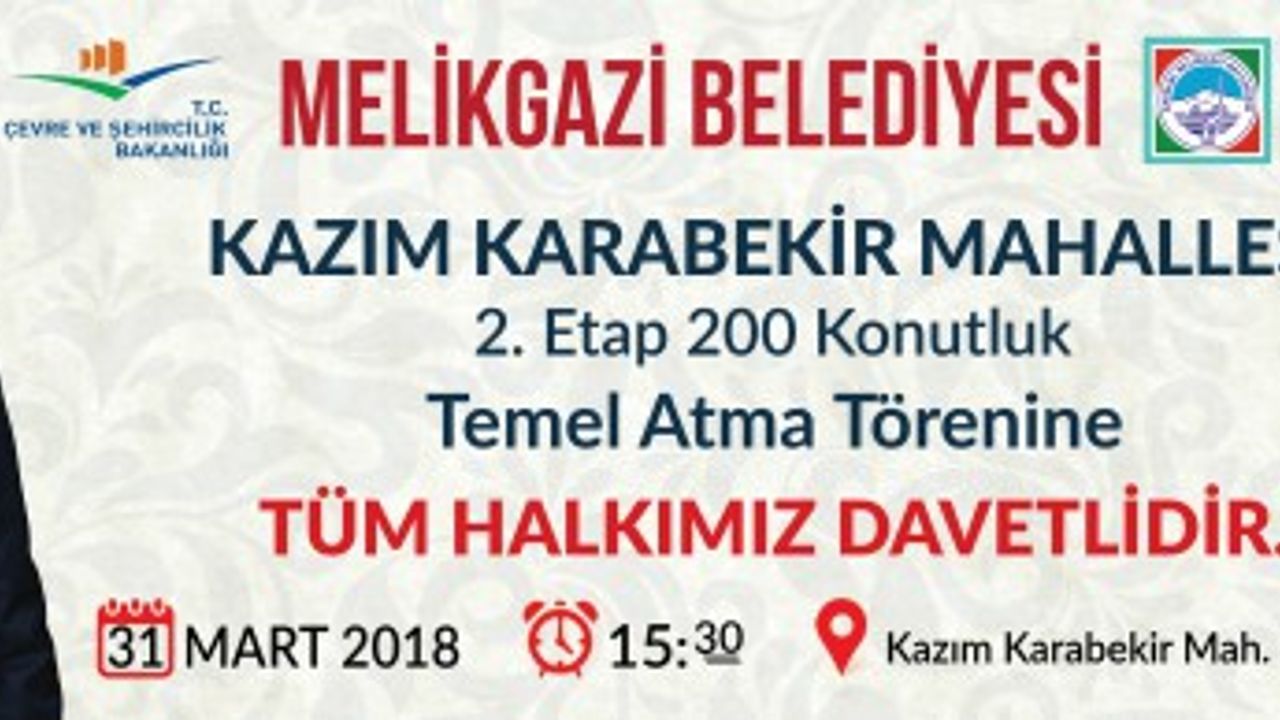 Kazım Karabekir Mahallesi'nde 200 dairenin temeli Cumartesi günü atılacak 