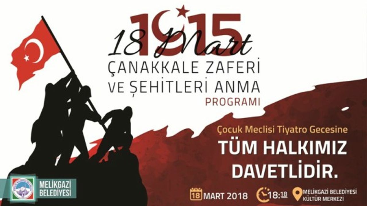 Melikgazi Belediyesi Çocuk Meclisinden Çanakkale Zaferi etkinliği 
