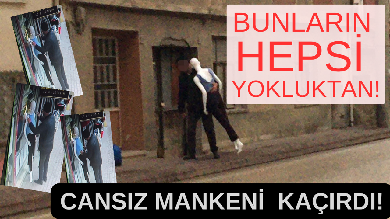 Dakikalarca Sevdiği Cansız Kadın Mankeni  Kaçırdı!