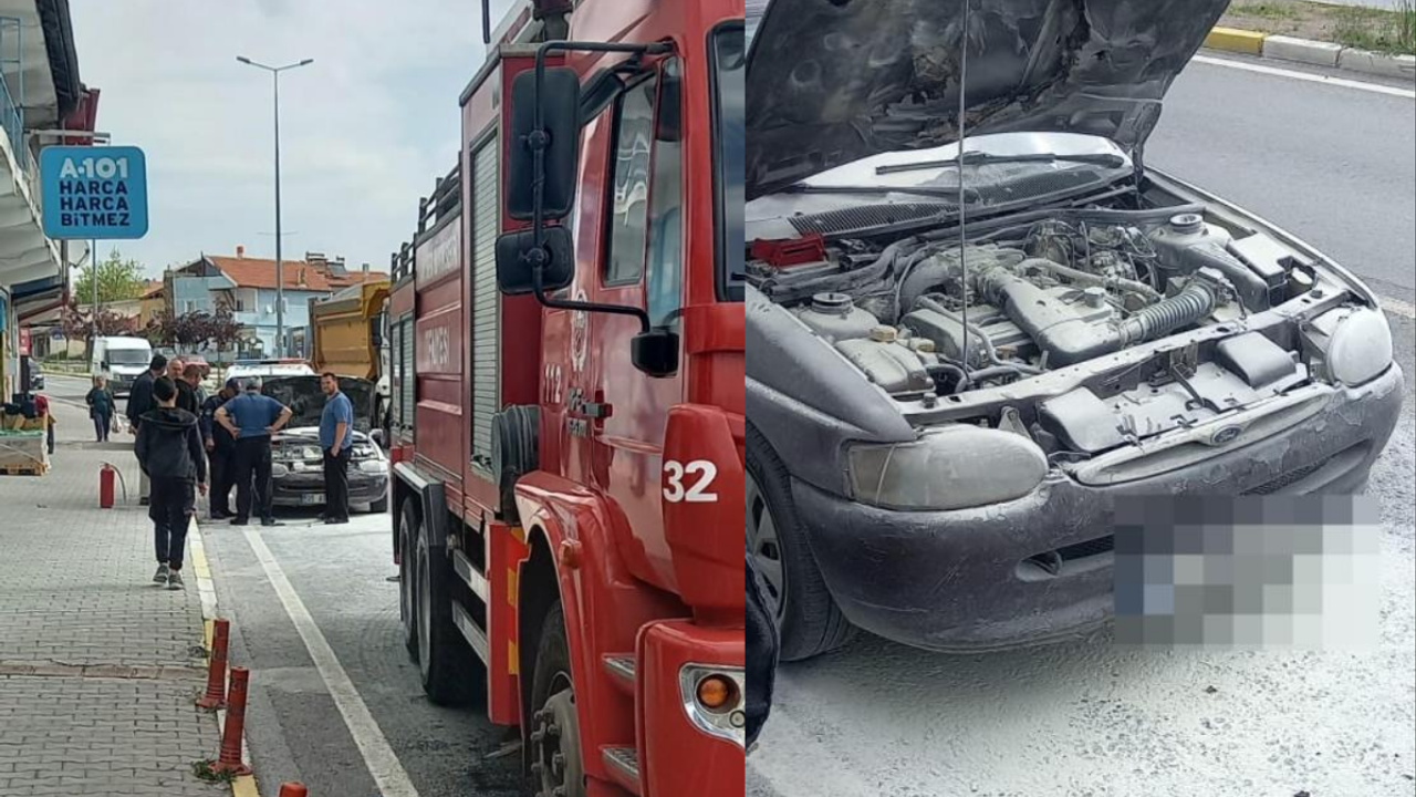 Kayseri’de Park Halindeki Otomobil Alev Aldı!