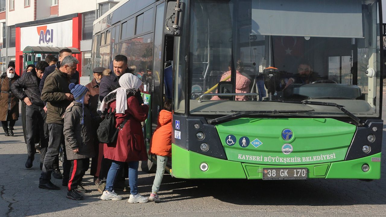 Kayseri'de Bugün Bazı Bölgelere Ulaşım Ücretsiz Olacak!