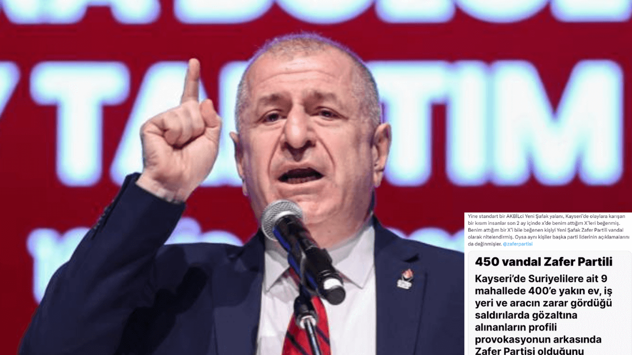 Kayseri’deki Olaylarda Sorumlu Tutulan Özdağ’dan Yeni Şafak Açıklaması!