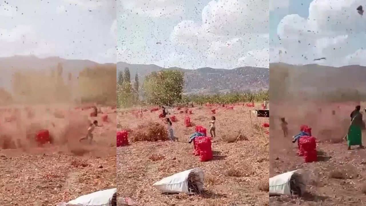 Hortumun İçinden Çıkamayan İki Küçük Kız! İşte O Anlar!