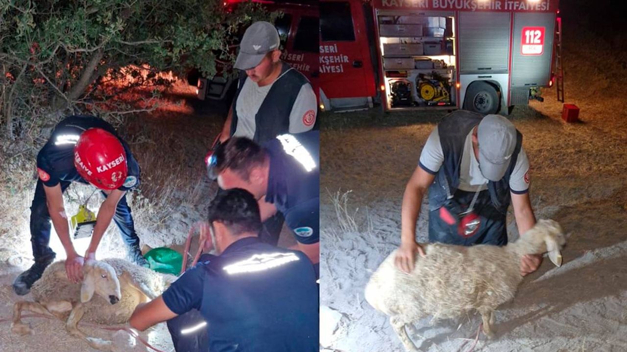 İtfaiyeden Gece Operasyonu! 30 Metrelik Çukurdan Çıkarıldı