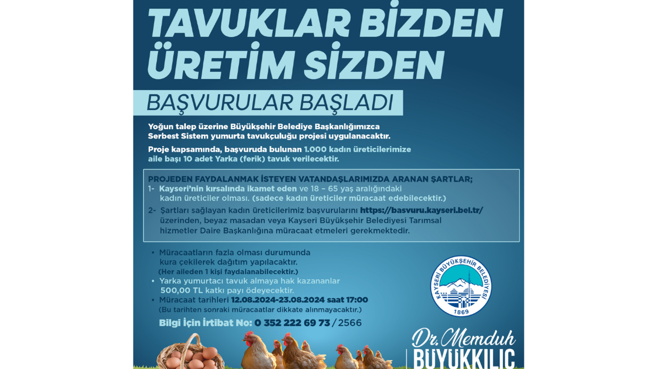 Kayseri’de Dikkat Çeken Kampanya! Müracaatlar Başladı!