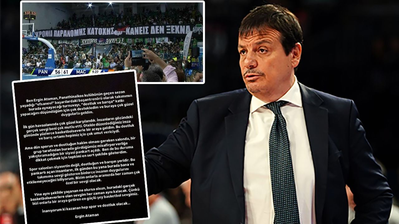 Panathinaikos - Maccabi maçında skandal pankart! Ataman Kendini Oyundan Attırdı