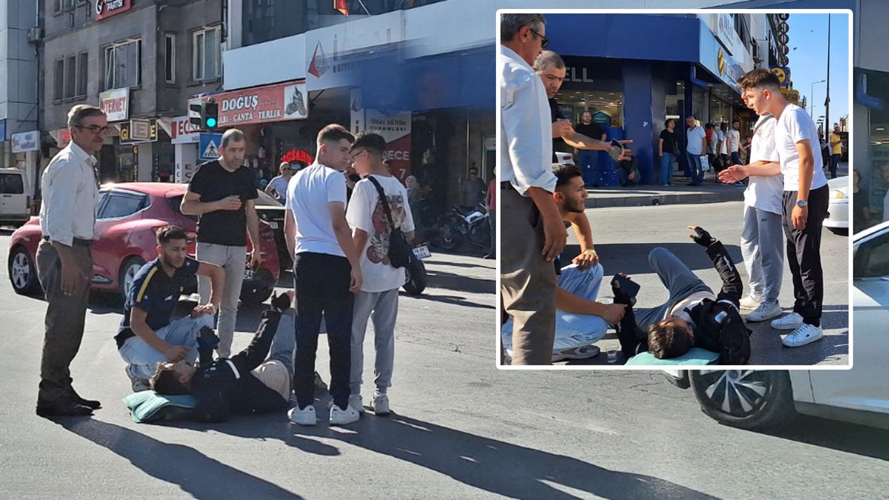 Kayseri'de Korkutan Kaza! Araç Motosiklete Çarptı!