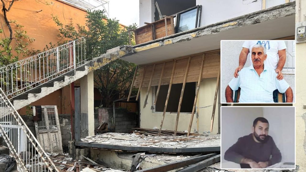 Hasarlı evin balkonu çöktü! Baba ve oğlu hayatını kaybetti