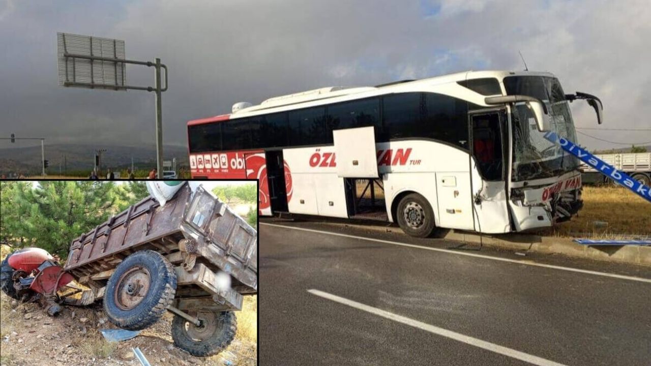 Kayseri Yolunda Yolcu Otobüsü İle Traktör Çarpıştı! 1 Ölü 1 Yaralı