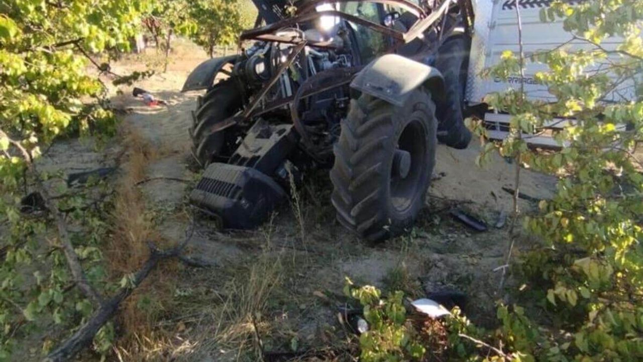Freni Boşalan Traktör Bahçeye Uçtu! 1 Yaralı