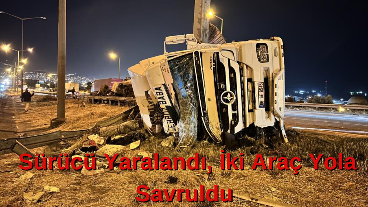 Devrilen TIR'daki araçlar yola savruldu!