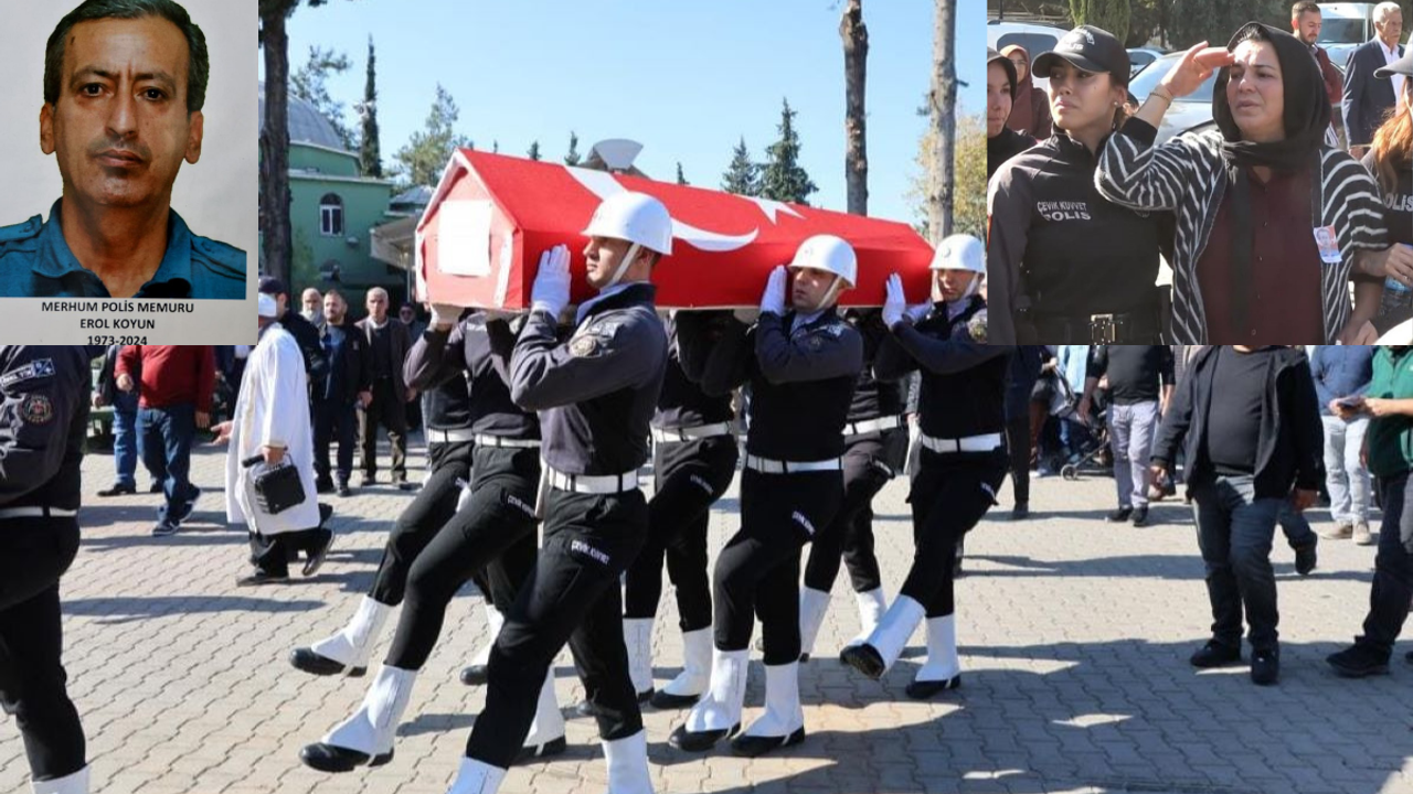 Hayatını kaybeden polis memurunu eşi asker selamıyla uğurladı!