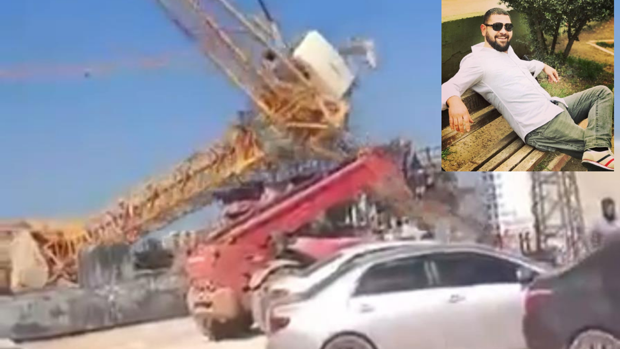 Kule vinci devrildi, operatör feci şekilde can verdi!