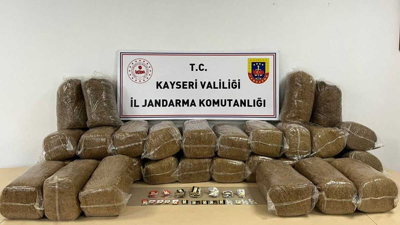 Kayseri’de piyasa değeri 200 bin TL olan kaçak tütün ele geçirildi!
