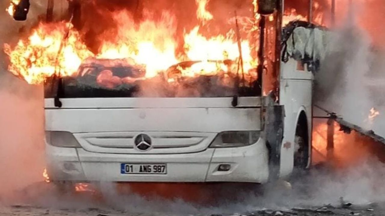 Yolcu otobüsü alevlere teslim oldu: 30 yolcu korku dolu anlar yaşadı!
