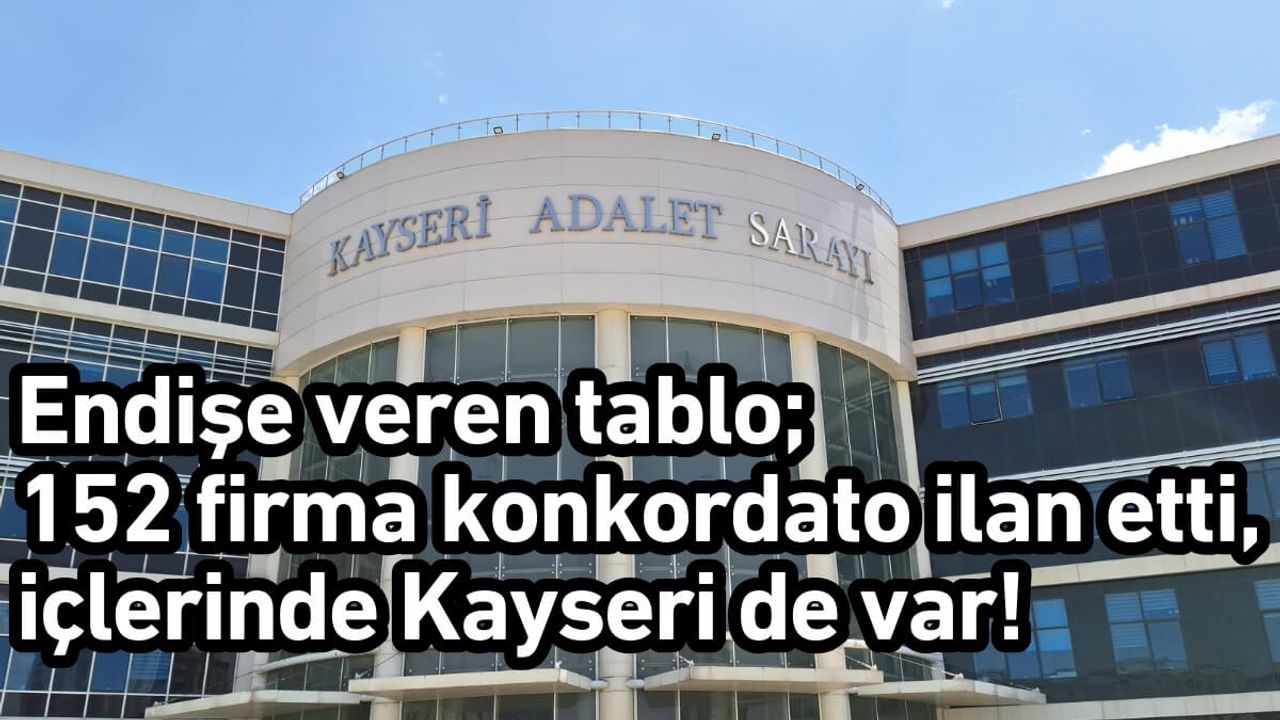 Endişe veren tablo; 152 firma konkordato ilan etti, içlerinde Kayseri de var!