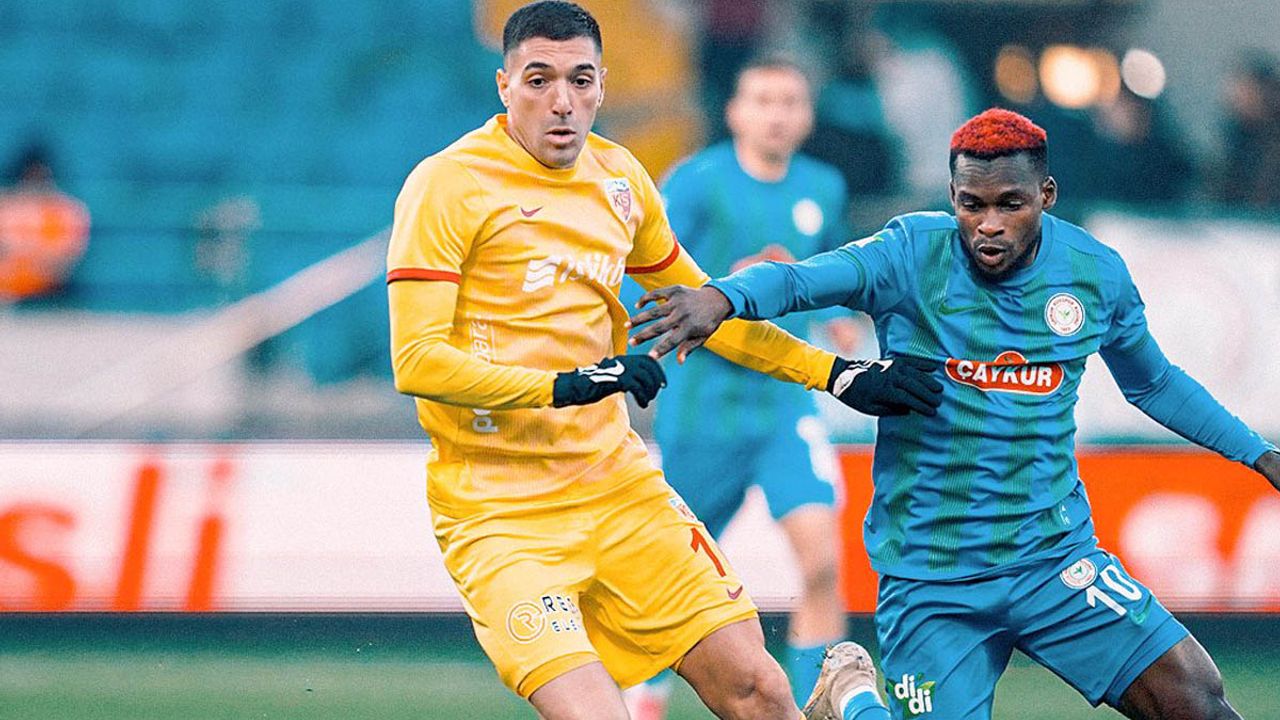 Rize'de Kayserispor'a şok! 3 gol 2 kırmızı kart var!