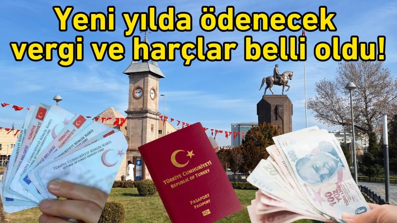 Yeni yılda ödenecek vergi ve harçlar belli oldu!
