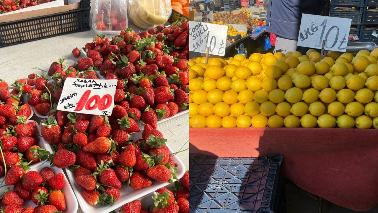 Kayseri’de pazar fiyatları! Çilek rekor kırarken, en ucuzu limon oldu