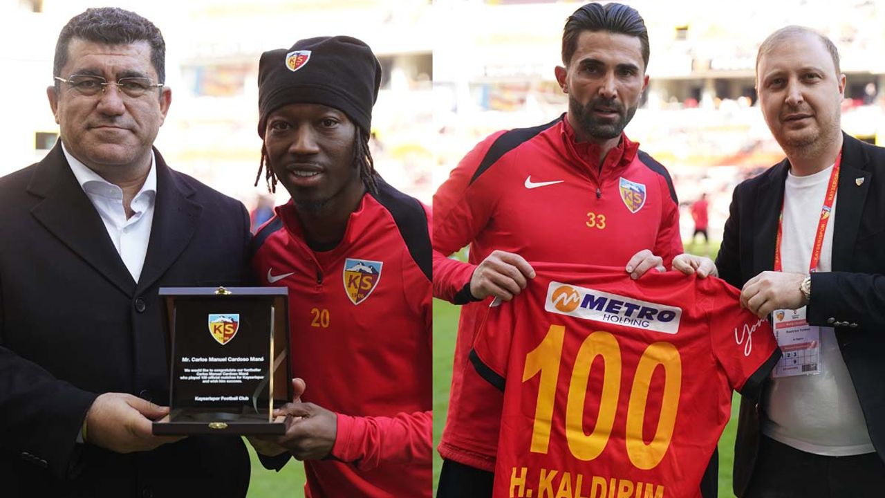 Kayserispor’da iki futbolcu 100’ler kulübüne girdi