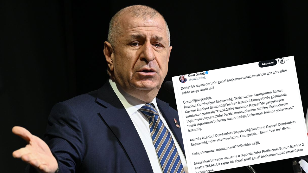 Ümit Özdağ'dan çarpıcı Kayseri Emniyet Müdürlüğü açıklaması: Sahte raporla tutuklandım!