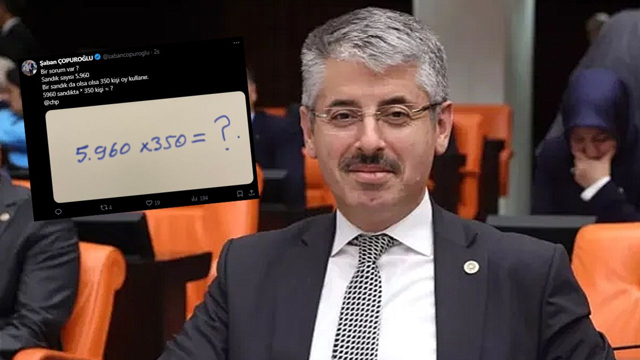 Ak Parti Kayseri Milletvekili Şaban Çopuroğlu, CHP'nin oy sayısını eleştirdi