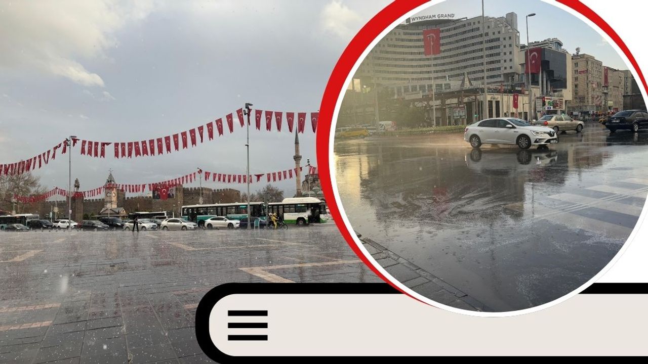 Bu görüntüler Kayseri’ye hiç yakışmadı: Cumhuriyet Meydanı sular altında kaldı!