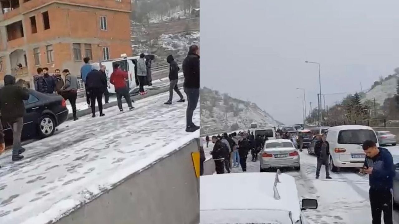 Organize dağ yolunda feci kaza: Araç takla attı!