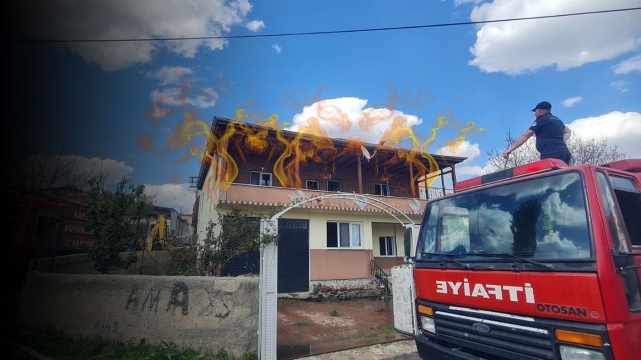 Bünyan'da iki katlı evde korkutan yangın!
