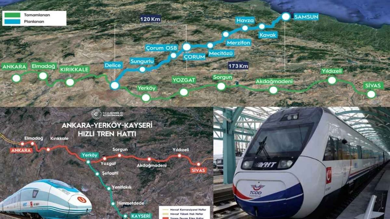 Kayseri-Samsun arası 2 saat 30 dakika olacak! Çalışmalar başladı