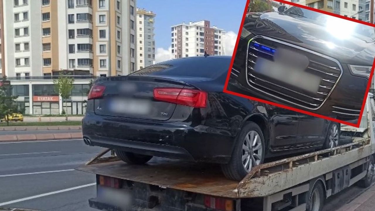 Kayseri'de çakarlı lüks araca rekor ceza geldi!