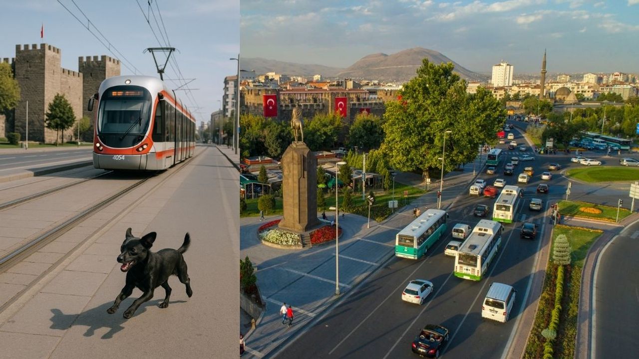 Kayseri’de tramvay kovalamacası: Küçük köpeğin sevimli anları sosyal medyada viral oldu