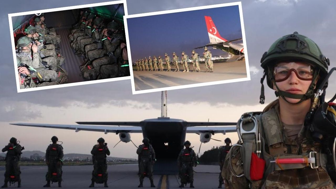 Kayseri'de komandolardan film gibi tatbikat! Gece atlayışı ile başladı