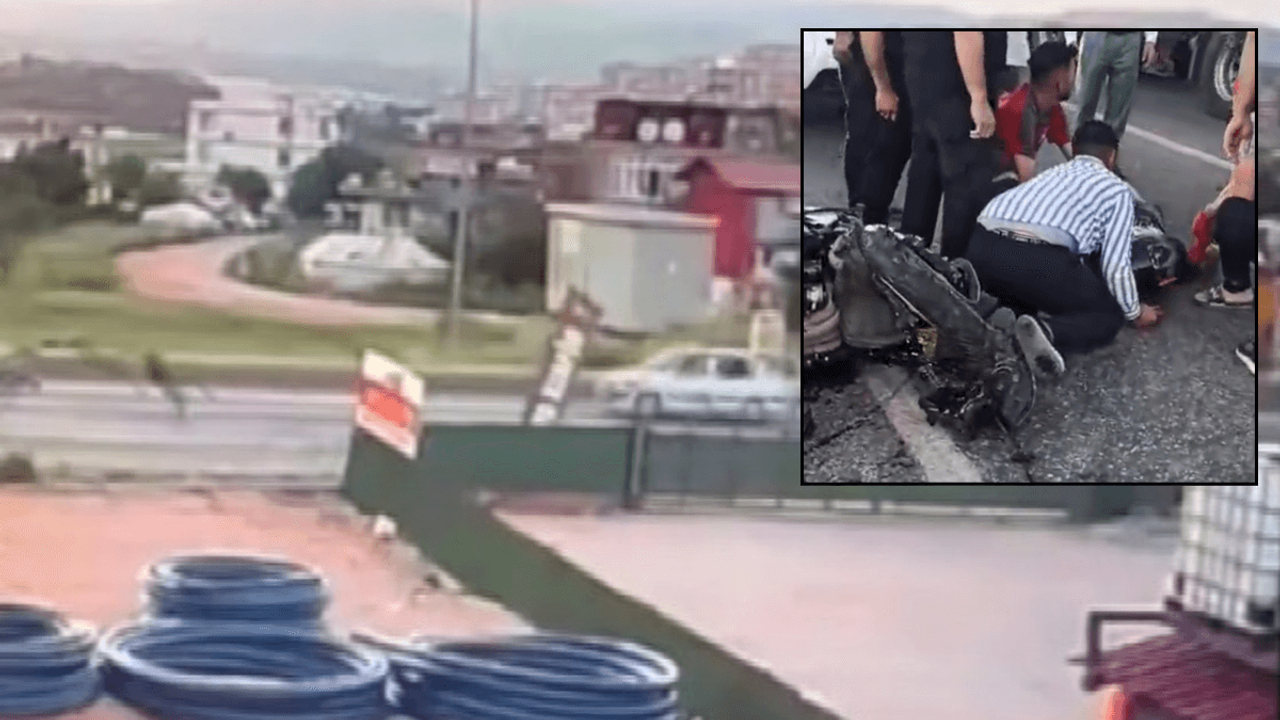 Feci kazada motosiklet savruldu, sürücü takla atarak sürüklendi!
