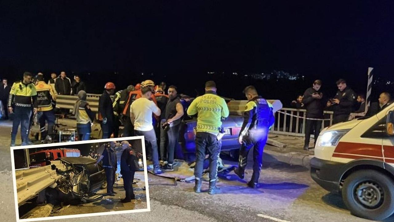 Kayseri yolunda korkutan kaza! Tofaş otomobil bariyere ok gibi saplandı