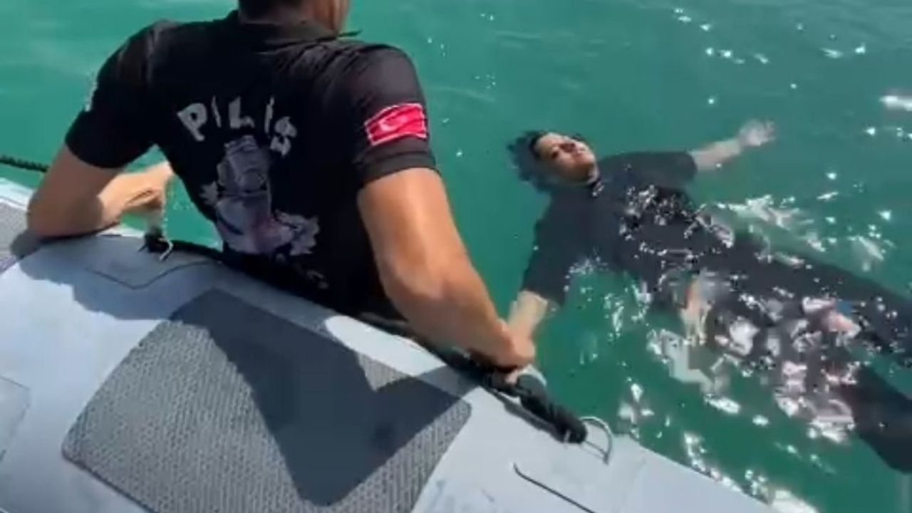 Baraj gölünde panik anları! Başı dönen kadın suya düştü