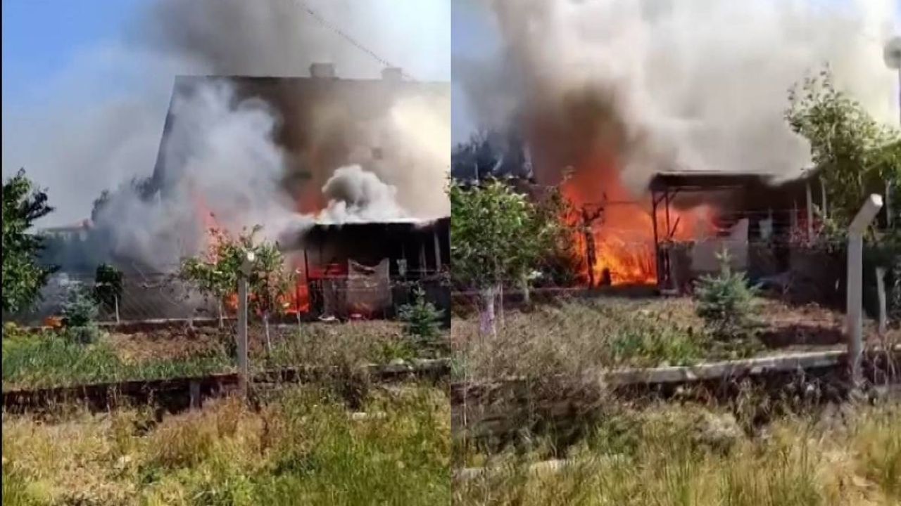 Müstakil ev alev alev yandı! Söndürmek saatler aldı