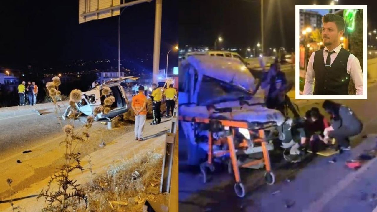 Hafif ticari araç bariyere çarptı: 1 ölü, 1 yaralı