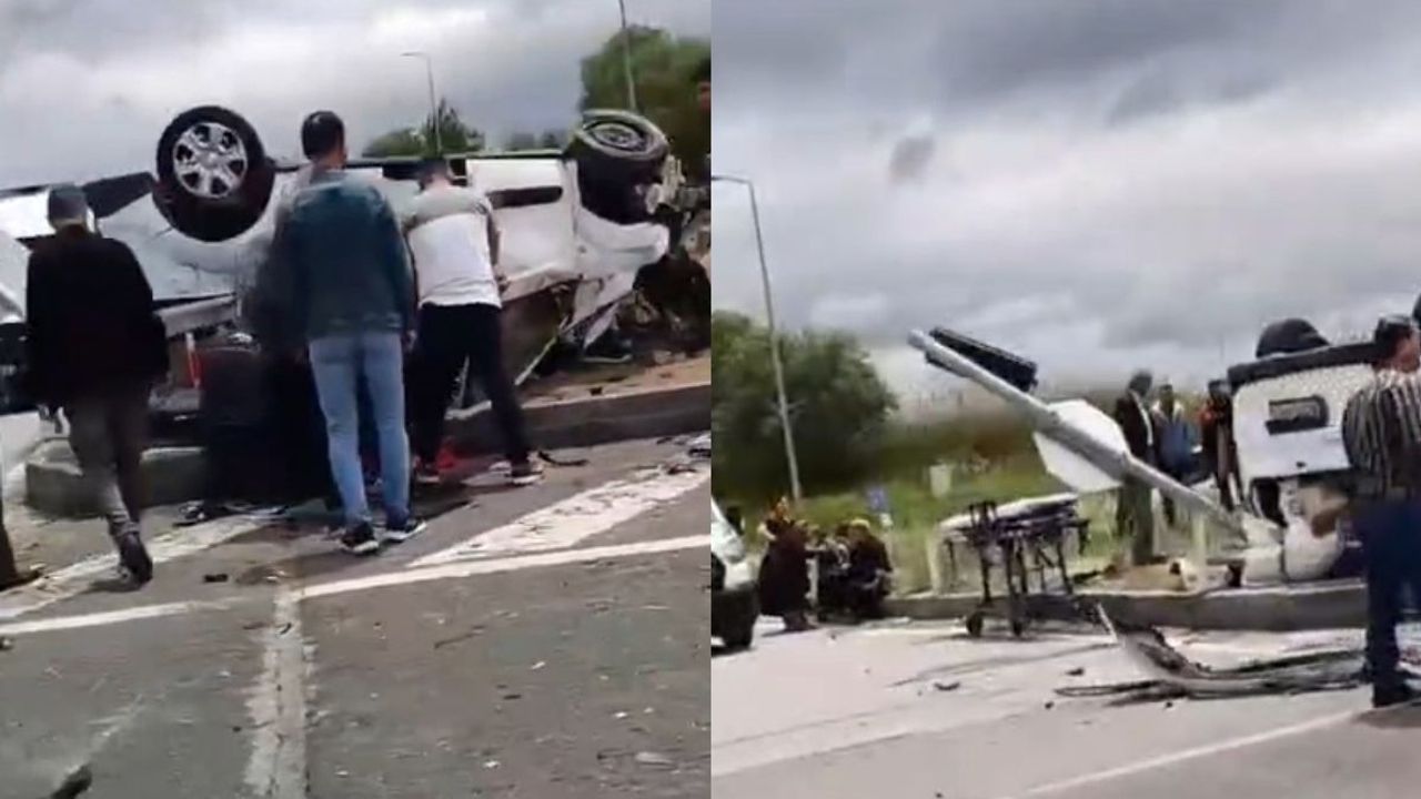Kayseri’de korkutan kaza! Ters dönen araçta 7 kişi yaralandı