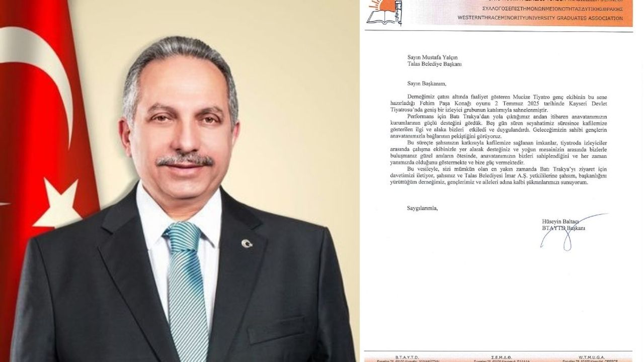 Yunanistan'dan Kayseri'ye çifte teşekkür!