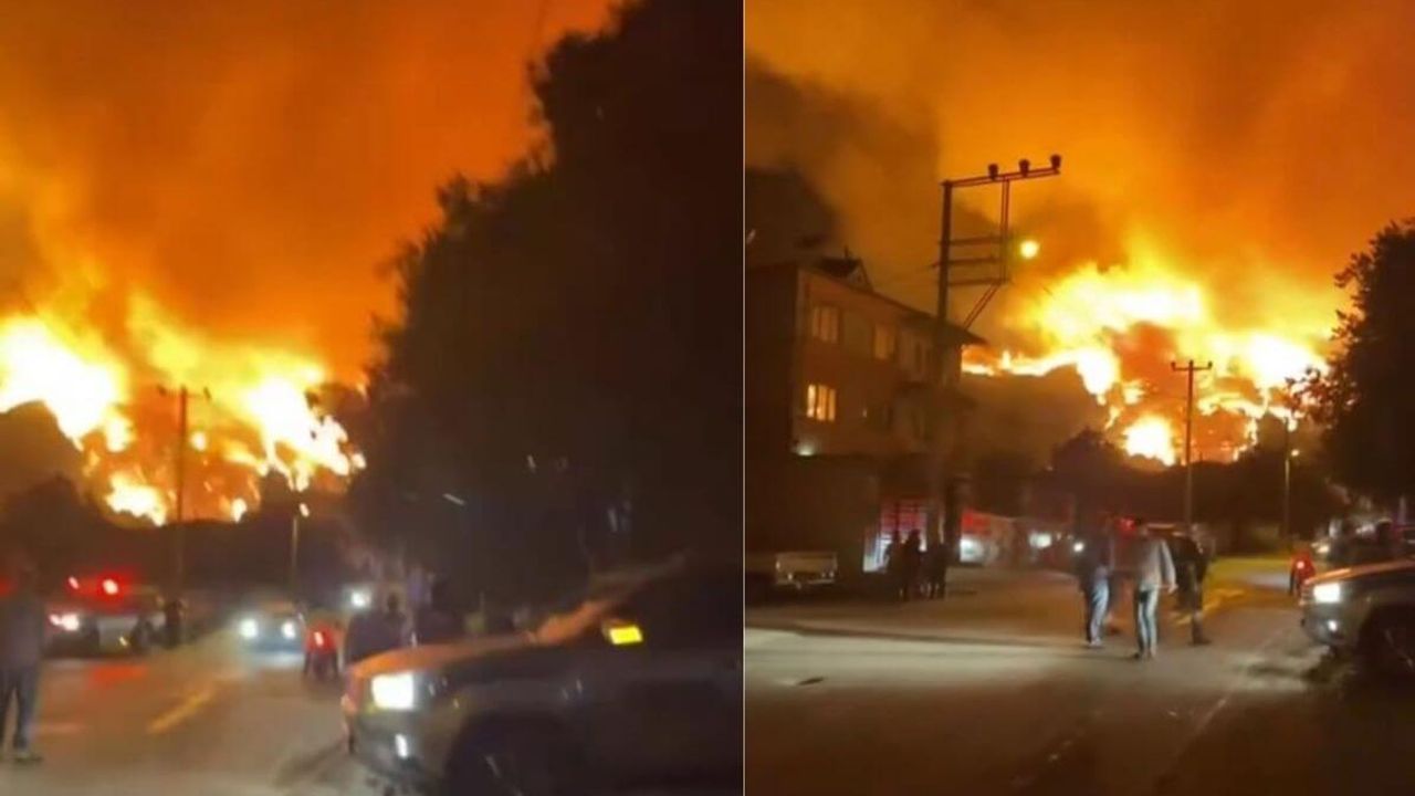 Dört bir yanı cehenneme döndü! Mahalle tahliye edildi, trafiğe kapatıldı