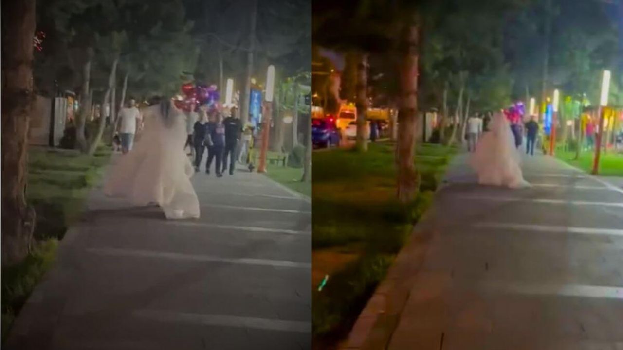 Sosyal medya bu görüntüleri konuşuyor! Kayseri'de gelin düğünden kaçtı