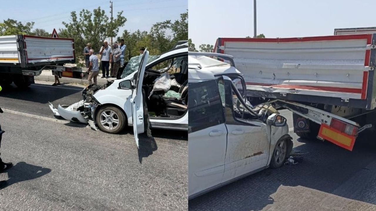 Otomobil tıra çarptı! Genç sürücü ağır yaralandı!