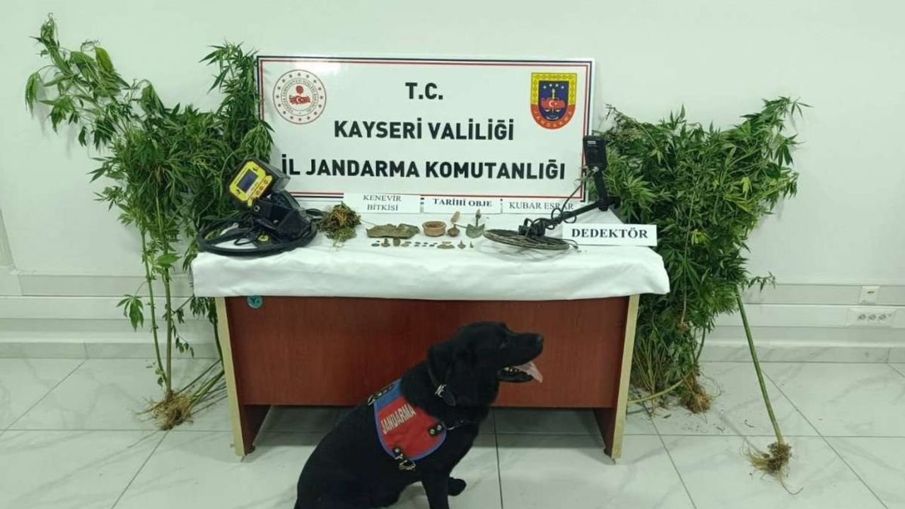 Evden çıkanlar herkesi şaşırttı: 21 Tarihi eser ve kenevir!