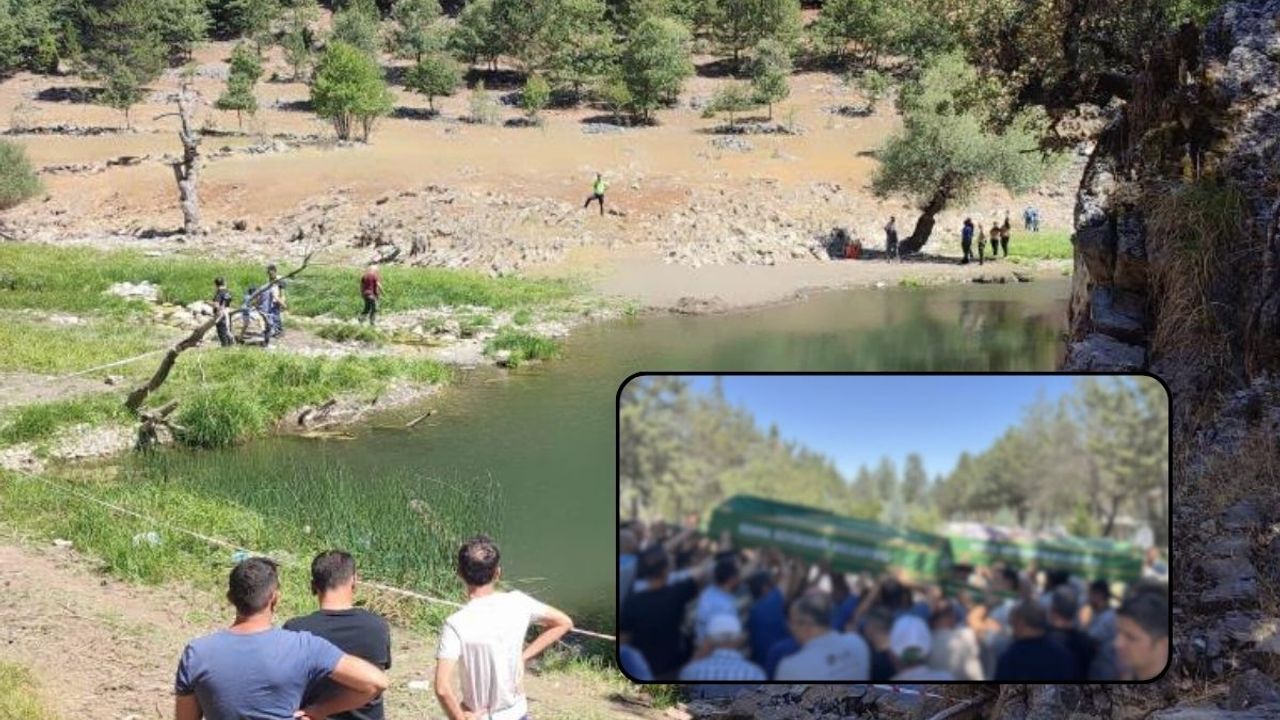 Derede boğularak can veren iki kız kardeş son yolculuğuna uğurlandı!