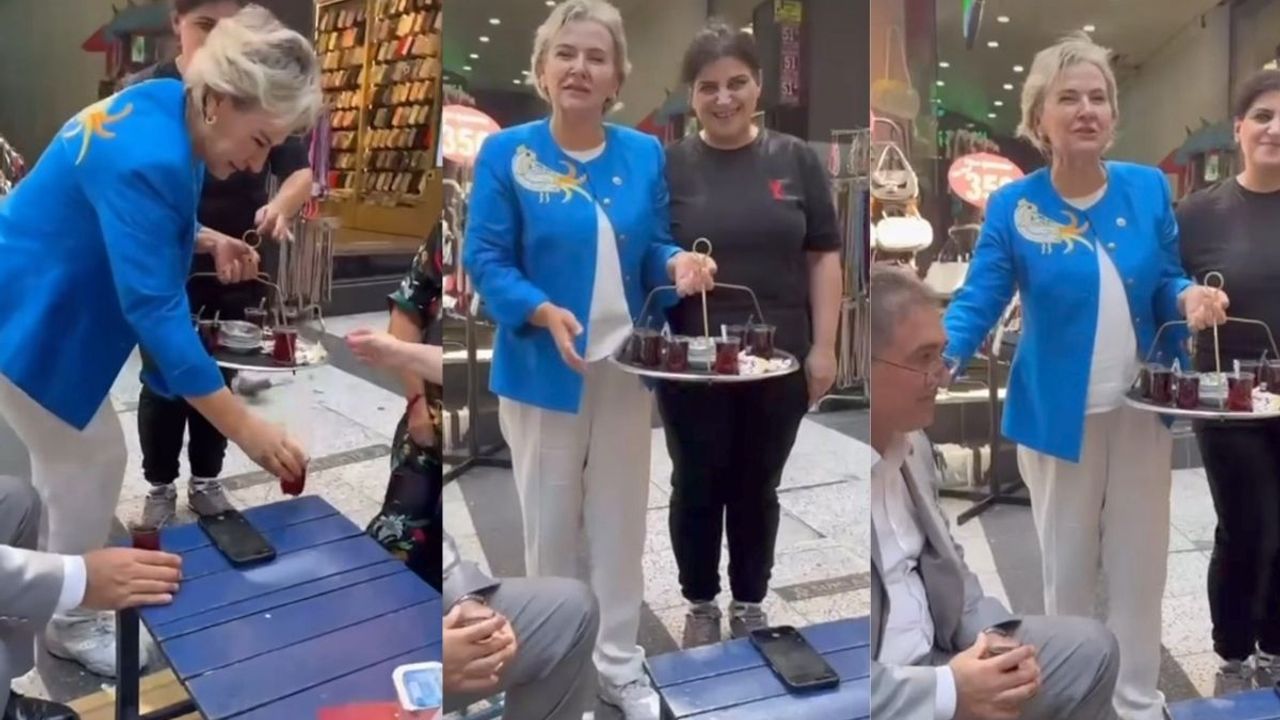 Kayserili vekil esnafa çay servisi yaptı!