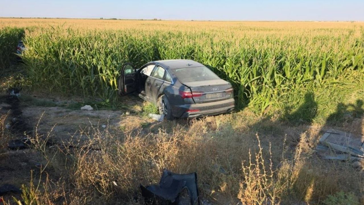 Kaza yapan iki otomobil mısır tarlasına savruldu: 7 yaralı