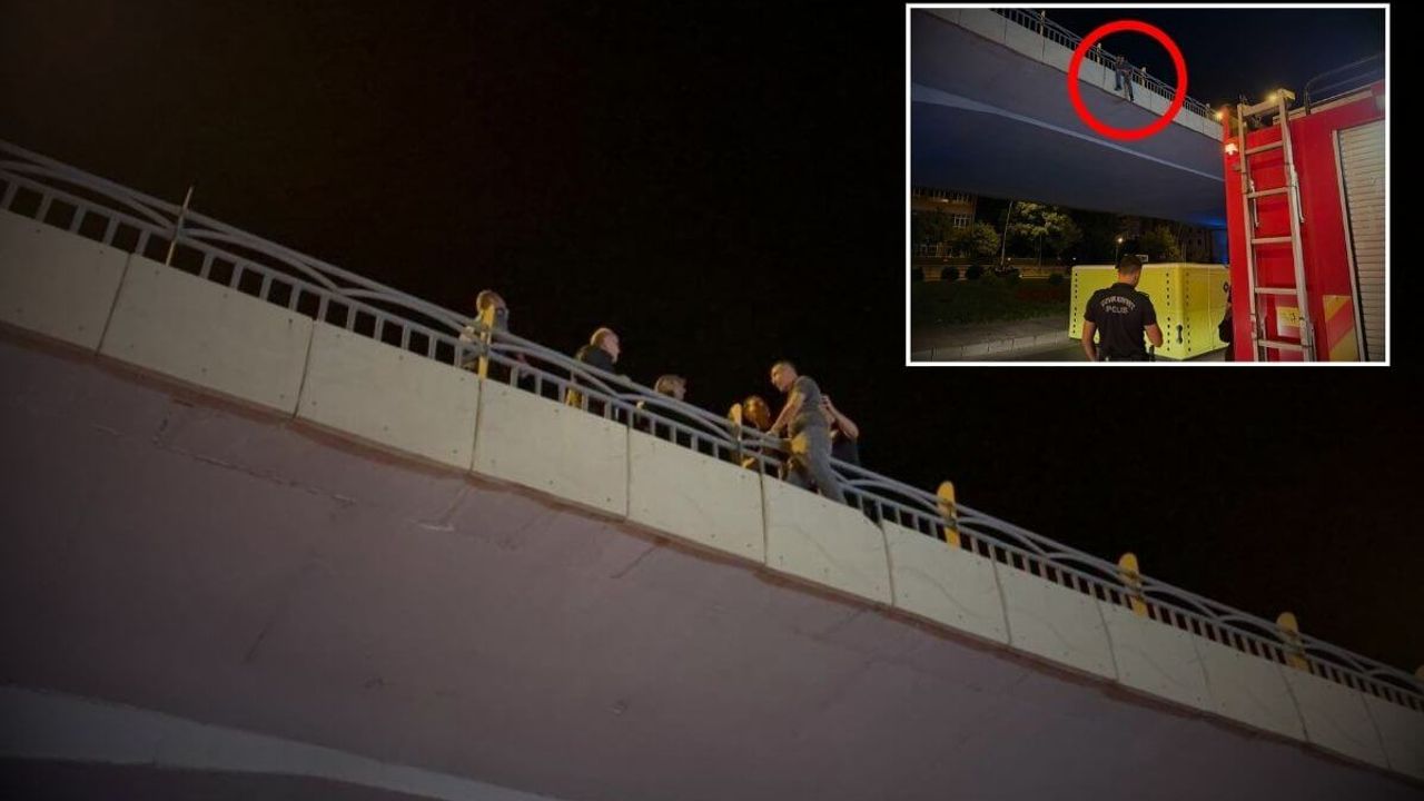 Kayseri'de köprüde korku dolu anlar! Canına kıymaya çalıştı