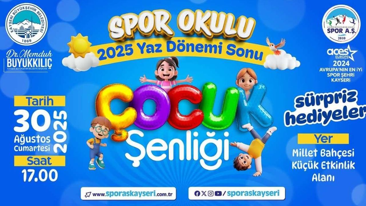 Kayseri’de spor ve eğlence bir arada: Yaz dönemi çocuk şenliği başlıyor